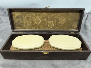 Vintage Pyralin Dubarry Ivory Celluloid Brush Set with Vintage Ornate Box - Picture 1 of 13