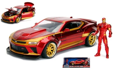 MODELLINO AUTO STATICO JADA TOYS IRON MAN W/2016 CHEVY CAMARO ROSSO SCALA 1/24 - Immagine 1 di 4