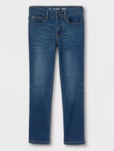 Boys' Stretch Straight Fit Denim Jeans Cat & Jack Medium Blue size 8 Husky - Picture 1 of 6