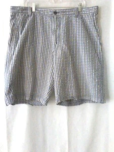 Pantalones cortos informales de golf Izod para hombre talla 40 azules blancos amarillos arrugados algodón 9" I PUNTOS - Imagen 1 de 6