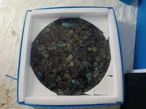 Round Coffee Table Luxury Handcrafted Labradorite Gemstone Cafeteria Decor - Picture 1 of 12