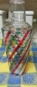 Cocktail Shaker Red Green Swirl Plastic Shaker NEW - Picture 1 of 3