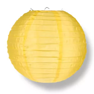 Linterna de nailon dorada amarilla de 12", costilla uniforme, decoración duradera colgante - Imagen 1 de 3
