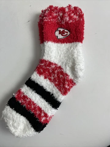 Kansas City Chiefs FBF Womens Cozy Fuzzy Sleep Socks OSFM New Free ship! (FZ7) Cover