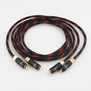 Par de cables de cobre puro OFC con enchufe RCA de bloqueo enchapado en oro Cable RCA de audio HiFi - Imagen 1 de 9