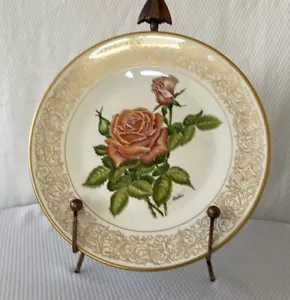 The Edward Marshall Boehm Rose Plate Collection "THE TROPICANA ROSE" - Picture 1 of 6