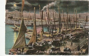 Baltimora MD A Scena occupata lungo i moli P/M Star Spangled Banner 1914 - Foto 1 di 2