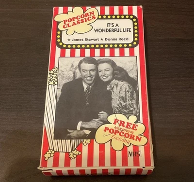 Popcorn Classics “It’s A Wonderful Life” Movie VHS Vintage - Image 1 of 4