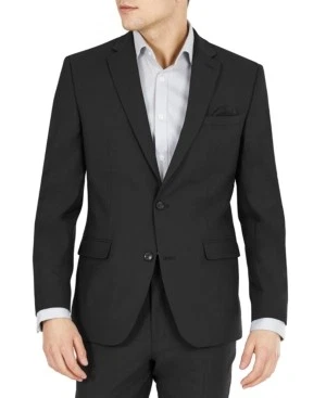 Traje Chaqueta Blazer Bar Iii Para Hombres Calce Ajustado 46 R Negro Sólido Foto 1 de 3