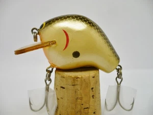 Vintage Fishing Lure Bagley Balsa B BB1 Pearl White w/Orange Throat Brass 1 7/8" - Picture 1 of 7