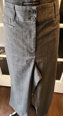 Pantalones de vestir Geoffrey Beene años 16 frente plano pierna ancha a cuadros Foto 1 de 4