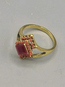 Boho Chic Bohemian Aged Gold Damen Ring Gr. 10 Mehrfarbig Vintage Style - Bild 1 von 7