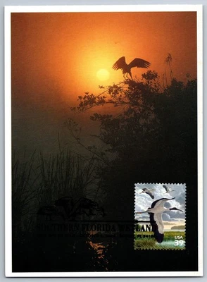 #4099c Southern Florida Wetland Wood Stork FDC Maxi Card w/Pictorial Cancel - Image 1 of 2