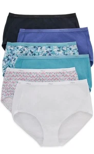 NWT Hanes Women's Tagless Ultra Soft Briefs Pack 6 L - Picture 1 of 5