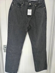 Brand new Whistles pinstripe high waisted wide leg jeans size 32/14 - Picture 1 of 6