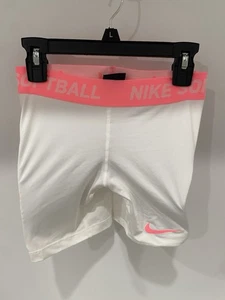 Nike Dri Fit Girls Softball Girdle Pink White 6 Inch Inseam - Picture 1 of 5