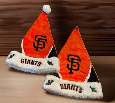  Two MLB San Francisco Giants 2015 Holiday Santa Hats  - Image 1 of 4