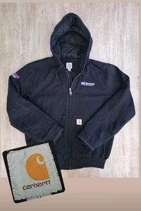 Carhartt Quilt Lined Active Jacket Black Sz Med Thinsulate Workwear Company Logo - Picture 1 of 13