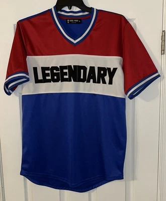 Camiseta Rebel Minds Para Hombres L Legendary Rayas Roja Blanca y Azul Leyenda Camisa Foto 1 de 4