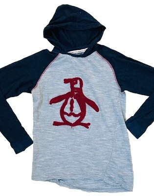 Sudadera Pingüino Niños Jóvenes M Azul Gris Sudadera con Capucha Suéter Causal 100% Algodón Foto 1 de 4