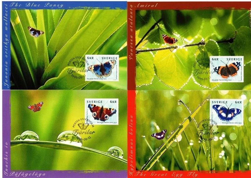 Sweden 1999 insects - butterflies - nature maximum cards set - Image 1 of 1