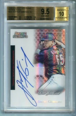 Bowman Sterling Refractor 2004 Héctor Giménez novato automático/199 BGS 9,5/10 gemas Foto 1 de 2