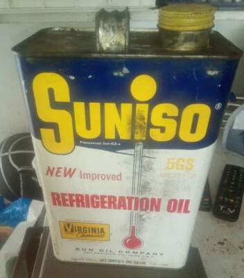 Vintage Rare Sun Oil Company Sunoco Suniso Refrigeration One Gallon Oil Can - Image 1 of 4