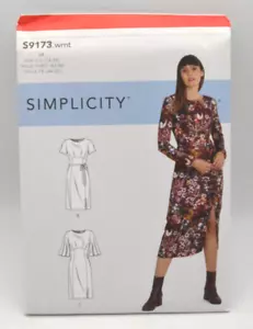 Simplicity Dress w Shaped Bodice, Pleats, Slit Skirt Sz 16-24 UC S9173 - Picture 1 of 2