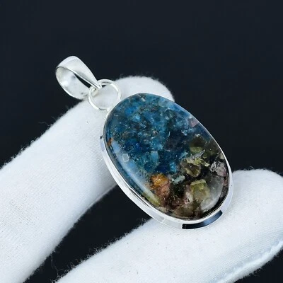 Kupfer Turmalin Edelstein Handgemacht 925 Sterlingsilber Damen Anhänger Schmuck - Bild 1 von 4