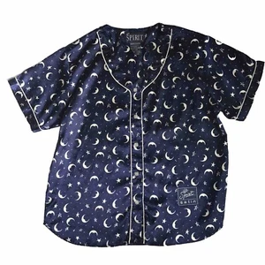 Pijama de satén Nite Spirit PJ Camisa para mujer M Botón Prendas para dormir Luna Estrellas Azul - Imagen 1 de 6