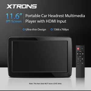 11.6" IPS Screen Car Headrest Monitor Multimedia Player HDMI USB 1080P Video 1PC - Picture 1 of 12