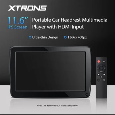1PC 11.6" IPS Screen Car Headrest Monitor Multimedia Player HDMI USB 1366*768 - Image 1 of 4
