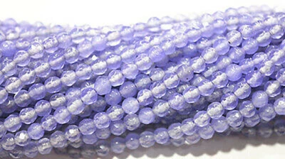 4mm Natural Lavender Faceted Jade Round Gemstone Beads Loose Beads 15'' Strand - Image 1 of 4