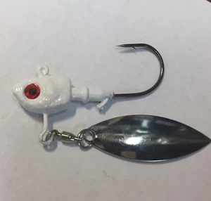 (3) 3/8 Oz Underspin Jig 4/0 Mustad Ultra Point Hook Ball Bearing Swivel 3.5 Wil - Picture 1 of 1