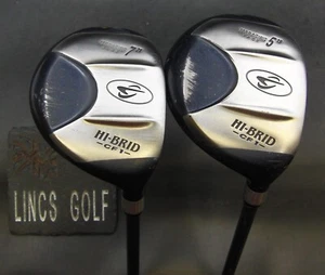Set of 2 Dunlop Hi-Brid CF1 19° 5 & 21° 7 Woods Stiff Graphite Shafts + Grips - Picture 1 of 5