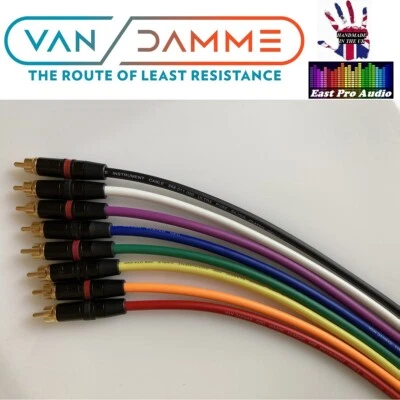 Van Damme with Neutrik Rean RCA - Silver Plated OFC Phono Cable Pair 1 2 3 4 5m - Image 1 of 4
