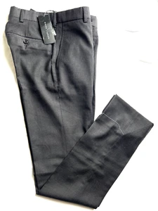 Ralph Lauren Mens Wool Slacks Trousers Flat Front Black 28x34 Italy New - Picture 1 of 8