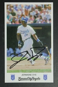 Jermaine Dye 1997-2001 Kansas City Royals Signed Autographed 3x5 Postcard Photo - Picture 1 of 2