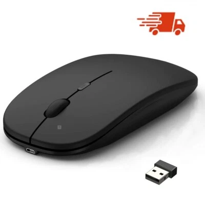 Wireless Rechargeable Mouse Laptop Computer PC Slim Mini Noiseless Cordless 2.4G - Image 1 of 4