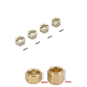 Brass 7mm Wheel Hex Thickness 4/7mm w/pin For 1/24 FMS FCX24 FCX18 RC Crawler ca - Picture 1 of 17