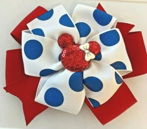 Beautiful Polka Dot Minnie Mouse inspired hair bow for girls. - Picture 1 of 2