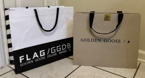 2 Authentic GOLDEN GOOSE Shopping Gift BAG fabric handle 17" x 14.5" x 5.5" - Picture 1 of 7