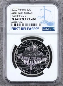 NGC PF70 FR 2020 France Mountain Saint-Michael Silver coin 22g COA - Picture 1 of 3