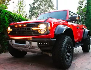 2022 2023 FORD BRONCO RAPTOR BUMPER M&R 40" lightbar kit in WHITE - Foto 1 di 6