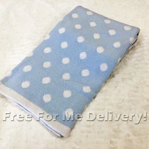 JESSIE BABY KIDS DOTTIE BLUE COTTON SOFT BLANKET THROW 76x100cm *FREE DELIVERY* - Bild 1 von 6