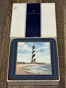Vintage Lighthouses Coasters By Pimpernel Set of 6 Cork back Made In England - Picture 1 of 5