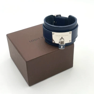 Auténtico candado pulsera Louis Vuitton M6624G Epi azul marino talla 17 con caja BA110252 Foto 1 de 4