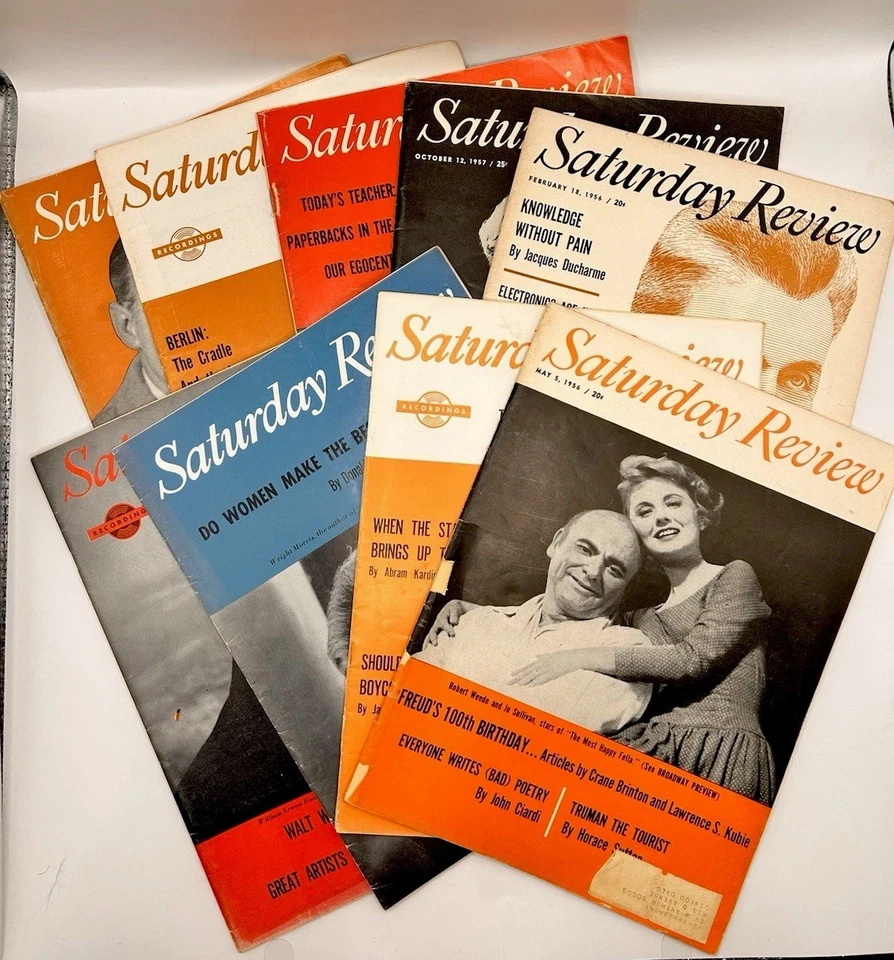 Lot Of 9 Saturday Review Magazines 1956–1961 Literature Variety Foto 1 de 4
