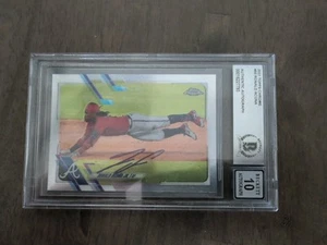 2021 Topps Chrome  Autograph/Auto On Card Ronald Acuña Jr. #50 BGS 10 Auto - Picture 1 of 7