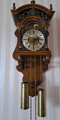  Warmink Wanduhr Pendeluhr mit Mondphase und Glockenwerk - Bild 1 von 4